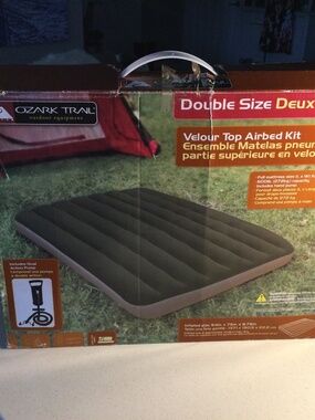 New Ozark Trail Velour Top Double Air bed with Pump